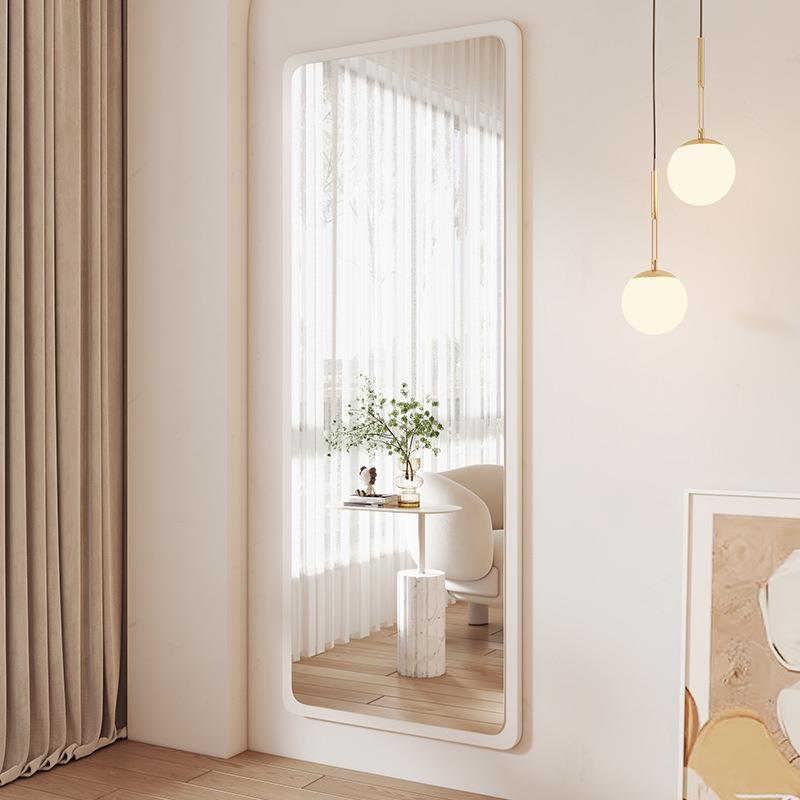 简约全身镜落地镜家用穿衣镜高清试衣镜卧室原木风壁挂镜子全身镜