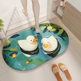 卡通硅藻泥浴室地垫卫生间吸水垫家用H门口脚垫门垫卫浴地毯防滑