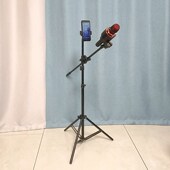 落地式 麦克风话筒支架手机直播演唱一体咪架户外唱歌电容麦三脚架