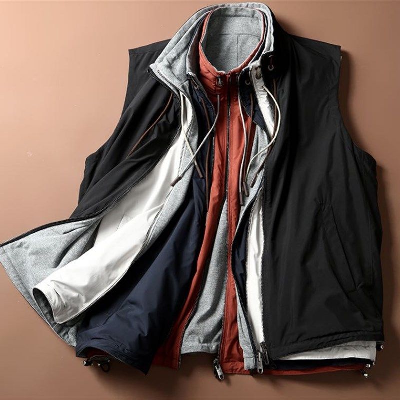 轻奢线!正反两面穿马甲轻盈功能性马甲背心弹力立领无袖上衣男装,男装,常规马甲,淘宝优惠券,粉丝福利购,淘宝优惠卷