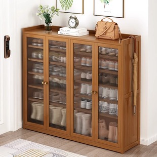 鞋 架新 柜家用门口入户透明实木多层鞋 子收纳神器大容量有门防尘鞋