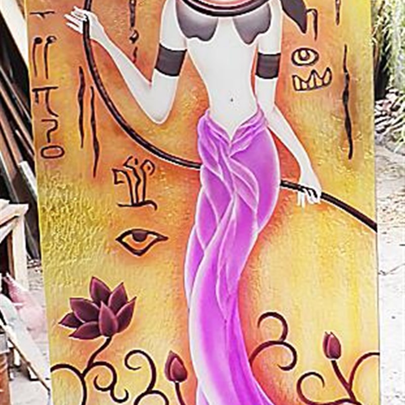 定做彩雕刻工艺术玻璃门隔断玄关屏风钢化无框门芯雕刻异域女神莲