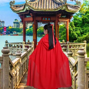 汉服披风女童古风披肩夏季薄款配裙子儿童防晒斗篷小外套防风外出