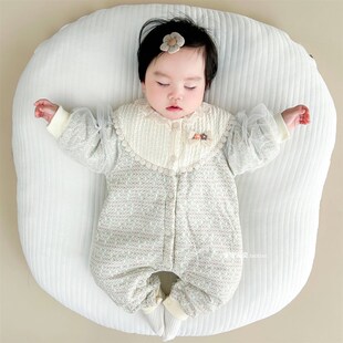 婴儿衣服女宝宝秋冬装超萌公主满月百天冬季洋气连体加绒保暖冬天