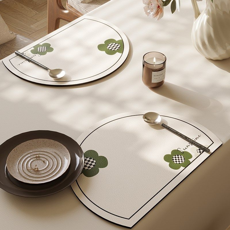 落日形餐盘垫防水防油免洗可擦碗碟垫杯垫子餐垫隔热垫高级感轻奢,居家布艺,餐垫,淘宝优惠券,粉丝福利购,淘宝优惠卷