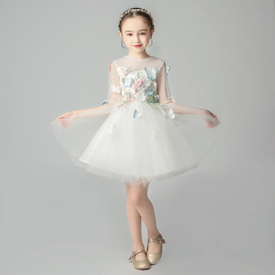 女童晚礼服公主裙蓬蓬纱儿童花仙子婚纱花童小孩模特走秀演出服冬