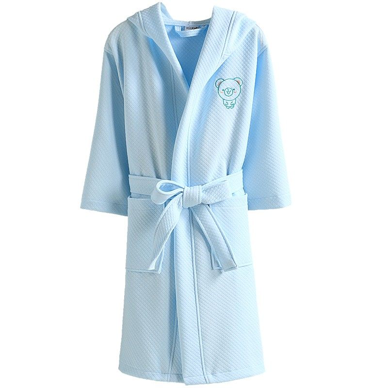 A类儿童浴袍纯棉连帽家居袍男童女童秋冬厚款游泳睡袍吸水浴衣