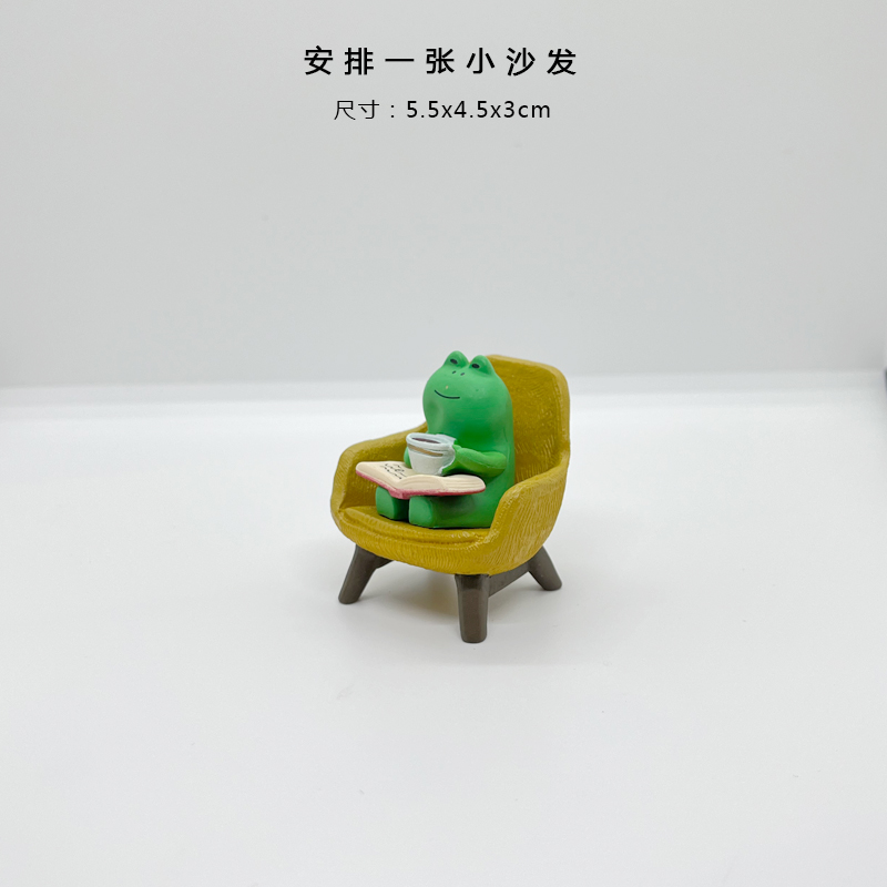 无聊买个青蛙治愈下迷你桌面小摆件可爱娃娃屋装饰办公桌日式杂货
