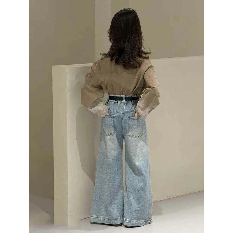 女童喇叭牛仔裤2025春夏直筒休闲长裤宽松中大童宽松童装宽松百搭,童装/婴儿装/亲子装,儿童牛仔裤,淘宝优惠券,粉丝福利购,淘宝优惠卷