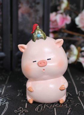 古装宫廷风小猪摆件皇上创意个性可爱车载办公室书房送男女生新年
