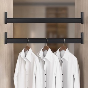 挂衣杆加厚衣柜内柜子里的通杆l型转角法兰座固定托配件卡扣横杆