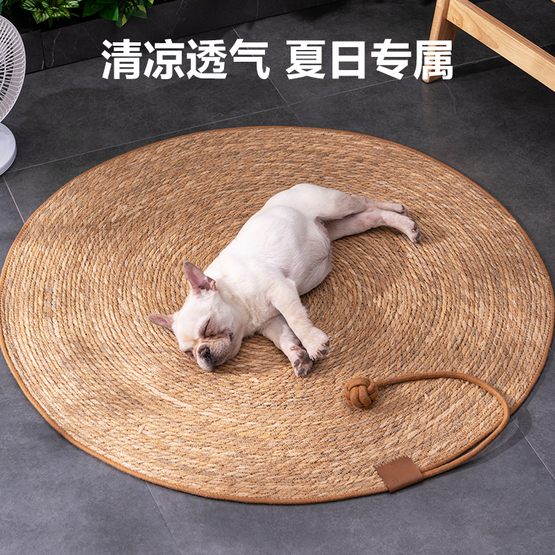 宠物凉席编织垫子猫抓垫自嗨球一体狗狗夏季睡垫耐磨耐抓四季通用