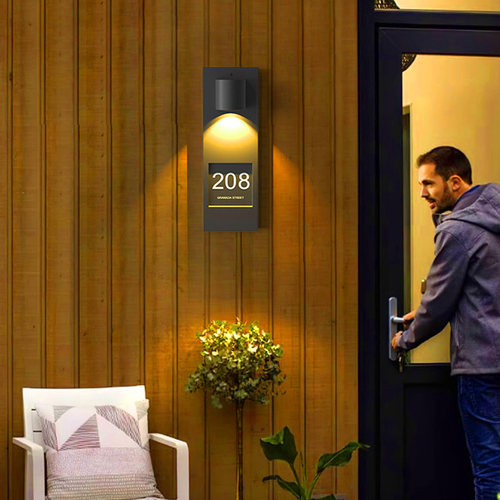 蒸客别墅庭院防水壁灯店面门牌壁灯酒店定制发光门牌号灯氛围壁灯