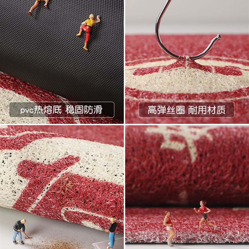 入户门地垫进门大门口丝圈脚垫门外2023新款玄关门垫红色乔迁地毯