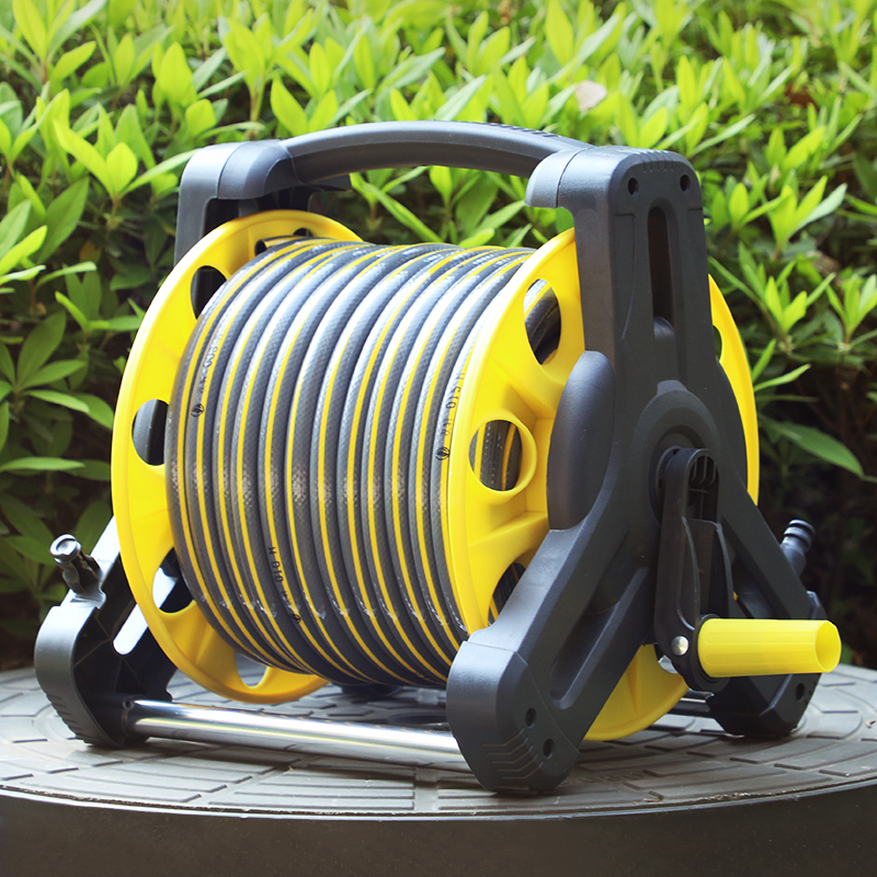 汉轩 家用浇花洗车水枪软管盘管水管收纳架自动收管器水车架套装