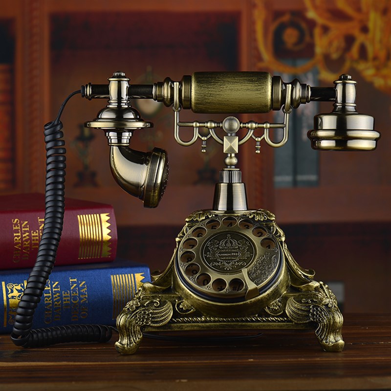 复古转盘拨号欧式家用电话仿古客厅电话机固定有线座机复古电话机