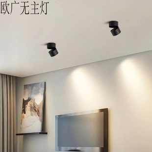 明装 射灯商用无主灯 筒灯可调角度折叠天花灯客厅家用背景墙吸顶款