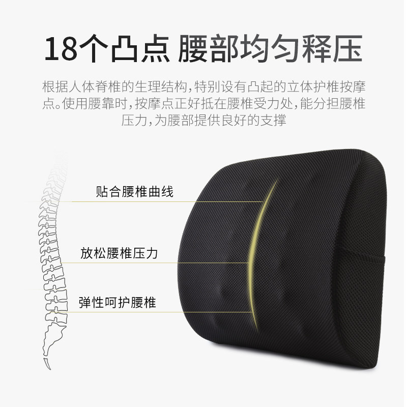 护腰靠垫办公室腰靠电脑椅靠背垫汽车座椅靠枕记忆棉腰枕椅子腰垫,居家布艺,腰靠垫,淘宝优惠券,粉丝福利购,淘宝优惠卷