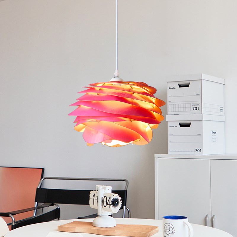 木艺餐厅吊灯个性创意花朵花瓣民宿火锅店造型灯网红玫瑰花松果灯