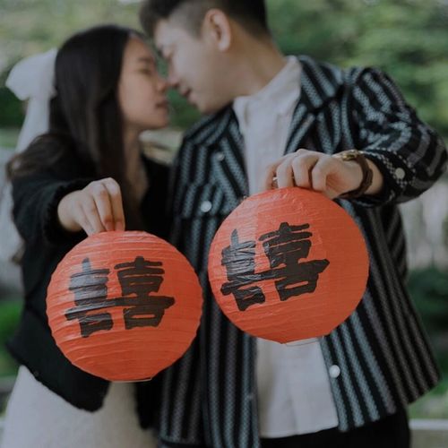 结婚喜字红灯笼领证婚礼接亲拍照道具姐妹团小挂件婚房布置装饰囍