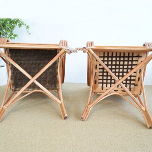 弹簧透气藤椅办公椅靠背藤编太师椅老人椅主人座椅领导棕绳腾椅