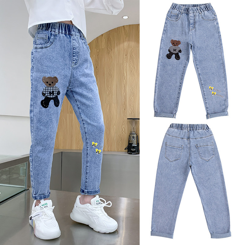 童装女童牛仔裤春秋新款女孩宽松洋气百搭裤子宝宝中大童儿童长裤,童装/婴儿装/亲子装,裤子,淘宝优惠券,粉丝福利购,淘宝优惠卷