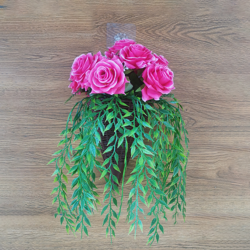 墙面装饰挂件墙壁绿植卧室客厅创意挂饰轻奢餐厅墙上壁挂花篮柳藤