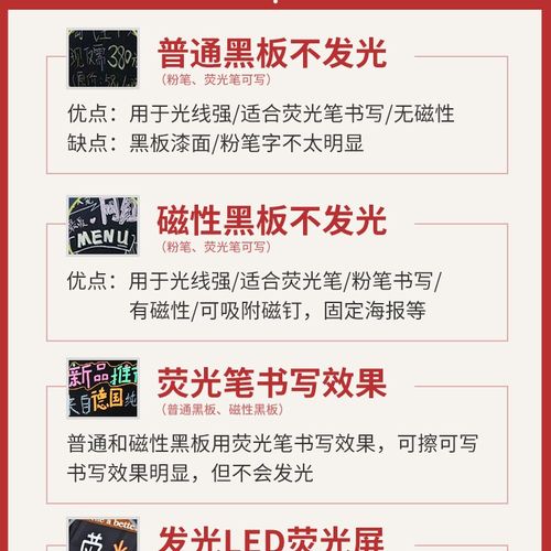 门口广告牌小黑板店铺摆摊用荧光板发光活动商用支架式立式展示牌