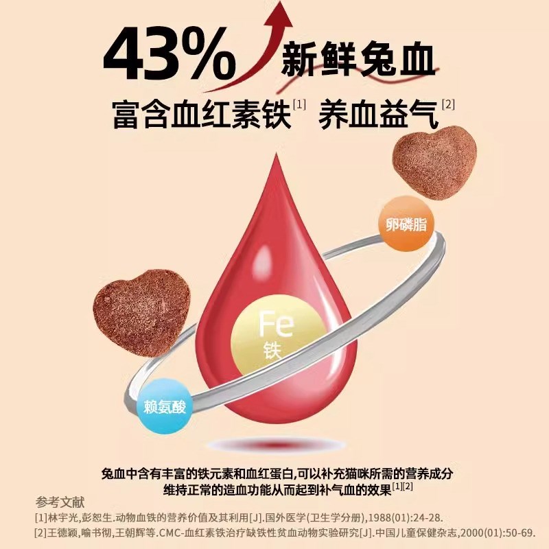 折耳猫专用兔血冻干猫咪零食宠物猫粮补血益气幼猫补充营养增肥狗