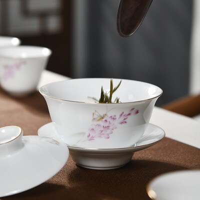 成艺2024新款秋韵茶具套装功夫茶具陶瓷盖碗杯子公道杯办公室送礼
