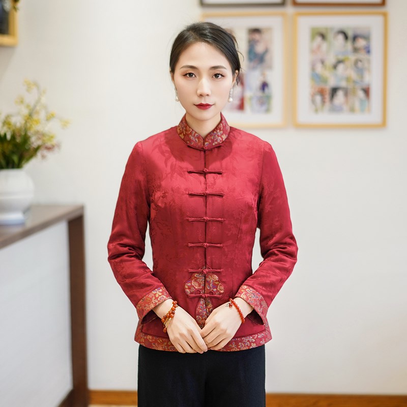 筠雅冬季新款加厚保暖复古唐装女上衣旗袍棉衣棉服中式女装24R810