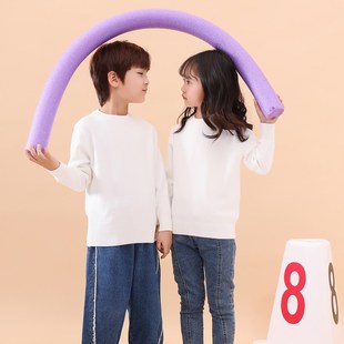 儿童毛衣黑色打底衫男童加绒加厚女童2024秋冬新款毛衫男孩白色