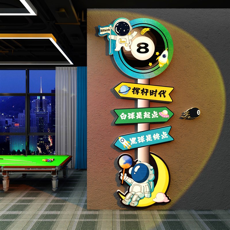 网红桌台球厅室装饰画形象墙面布置用品大全文化背景贴纸挂画海报