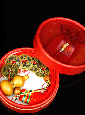 速发老纯奶奶铜五钱六钱个性桃木八卦葫芦招财纳福十钱挂件