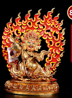 速发尼泊尔佛嘎二臂玛哈像拉密宗纯铜手工艺黑袍金刚8寸居家供奉