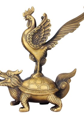 速发铜朱雀摆艺铜独摆摆件站鳌头立件工件礼品