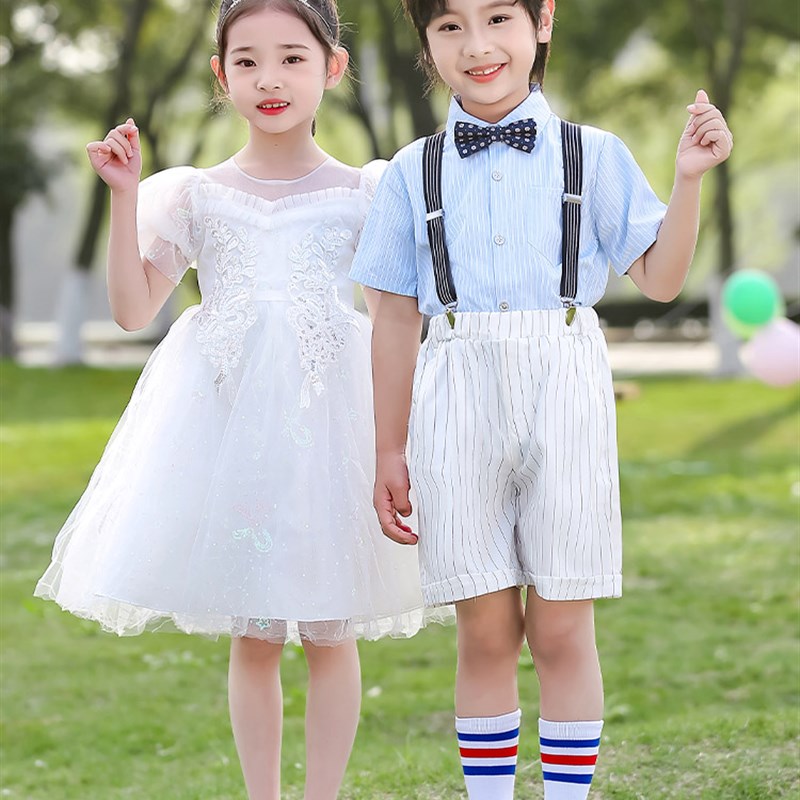 速发六一儿童节演出服中毕学生大合唱团服装朗诵比赛幼儿礼小业照