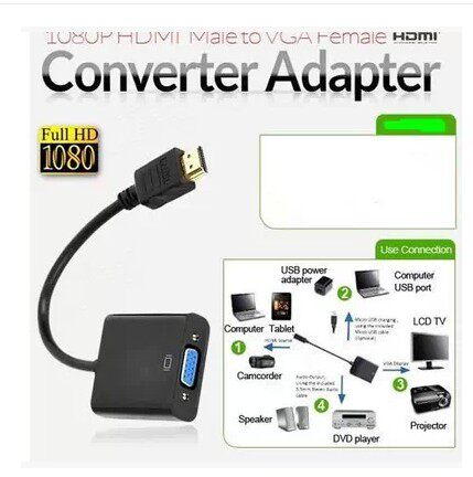 速发。hdmih转高GA线V音频 HDMI接头d转VGA母电脑带清接口线转换