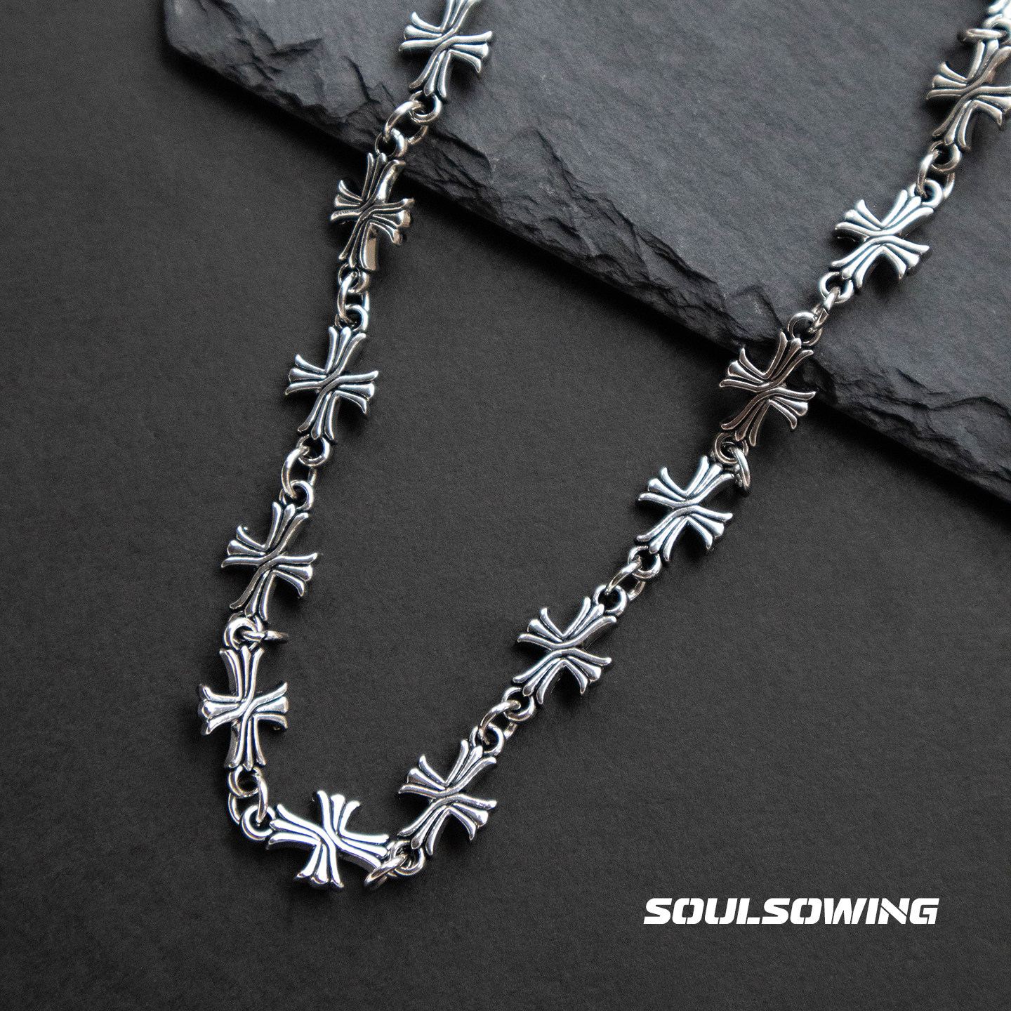 项链男款钛钢通体十字架不掉色设计感小众高级感痞帅百搭嘻哈朋克