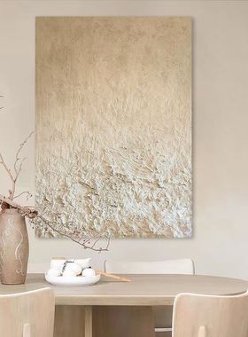 纯手绘油画安逸肌理抽象侘寂风客厅背景墙装饰画玄关简约立体挂画