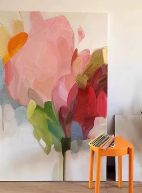 手绘油画《彩慧》抽象艺术客厅卧室玄关大幅挂画轻奢民宿壁画治愈