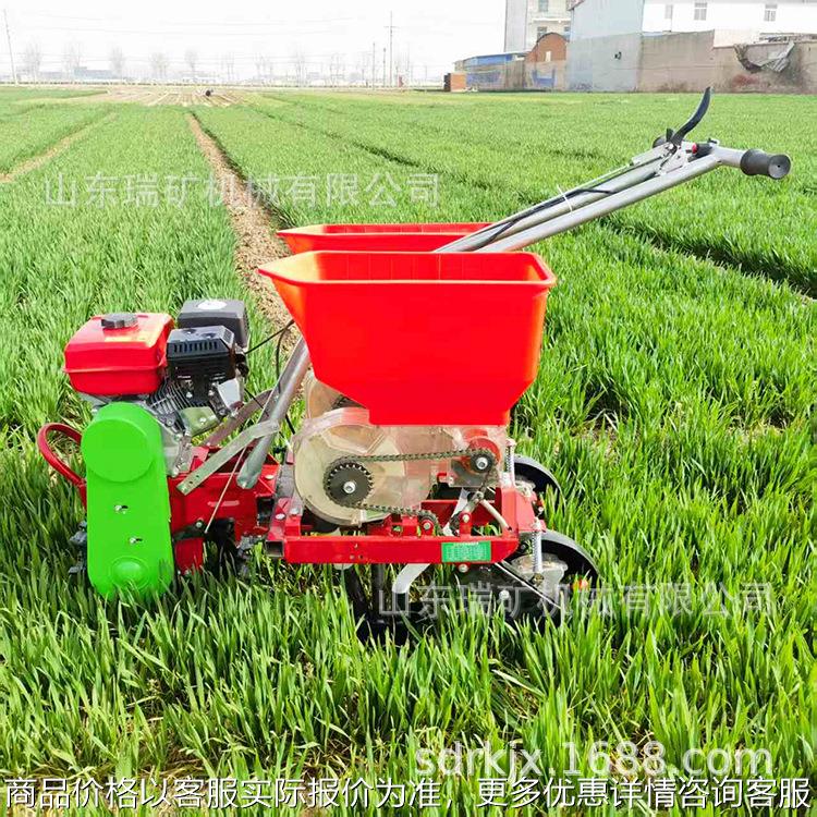 手推汽油播种机单行玉米精播机双行花生种植机一次一粒
