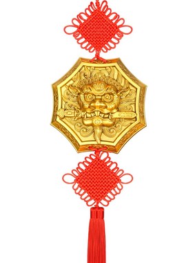 好货铜狮咬剑摆件睚眦摆件门头挂件狮子头八卦镜虎头牌兽头大号吞