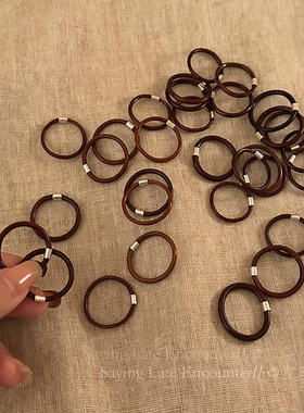 极速手作款鸡血藤素圈戒指女新中式复古民族风简约食指戒闺蜜小众