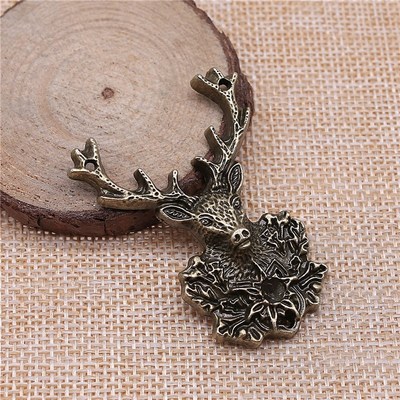 WYSIWYG 1pcs 51x38mm Reindeer Deer Head Antlers Pendants Jew