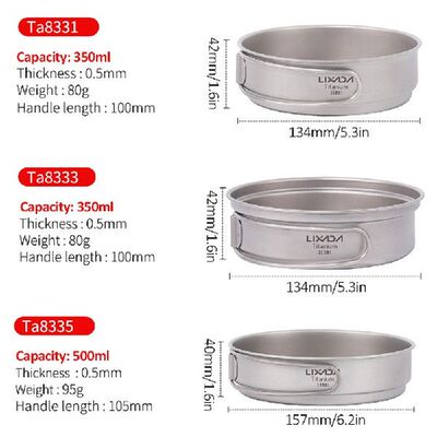 Camping Frying Pan Titanium Frypan Outdoor Camping