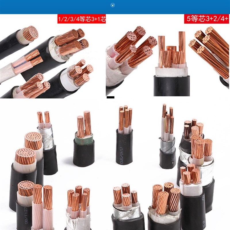国标YJV电力电缆YJV22铠装铜芯电缆电线2X10/3X10/4X10/5X10平方