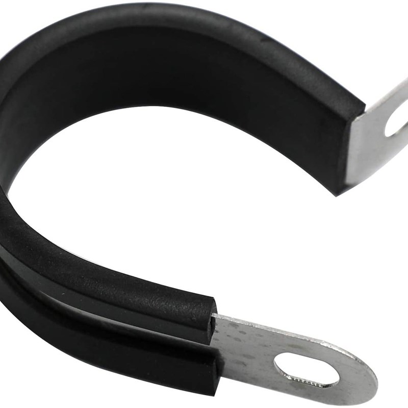 52只胶条卡箍盒装 304不锈钢连胶卡箍 橡胶喉箍 R型软管夹套件