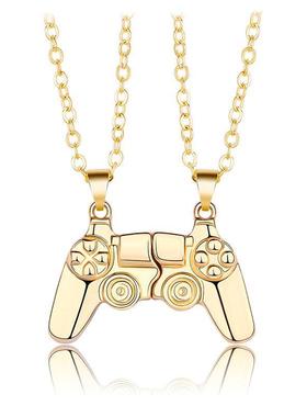 2pcs/Set Magnetic Game  Controller Couple Necklace with Gold