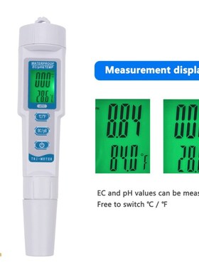 Three-in-one PH-983 EC/PHTEM Water Quality Tester Pen Backli